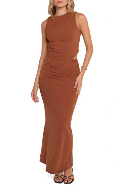 Petal And Pup Petal & Pup Elowen Sleeveless Top & Maxi Skirt Set In Brown