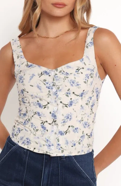 Petal And Pup Petal & Pup Jia Floral Button-up Tank In Neutral