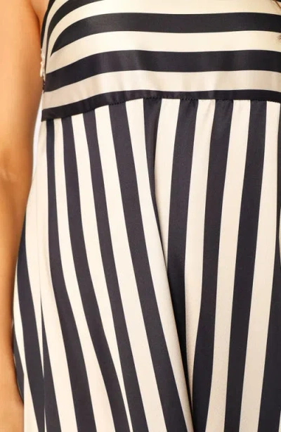 Petal And Pup Petal & Pup Brea Stripe Sleeveless Satin Maxi Dress In Blue