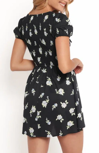 Petal And Pup Petal & Pup Winny Smocked Tie Front Minidress In Blue