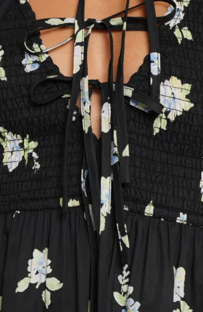 Petal And Pup Petal & Pup Winny Smocked Tie Front Minidress In Blue