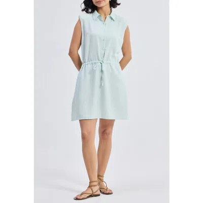 Reistor Drawstring Shirt Dress In Stripes In Parallel Paths