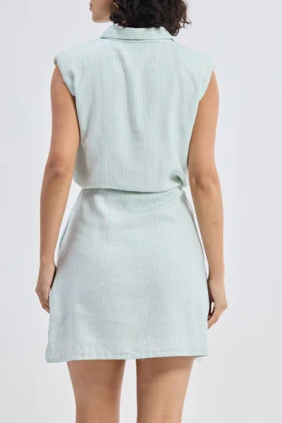 Reistor Drawstring Shirt Dress In Stripes In Parallel Paths