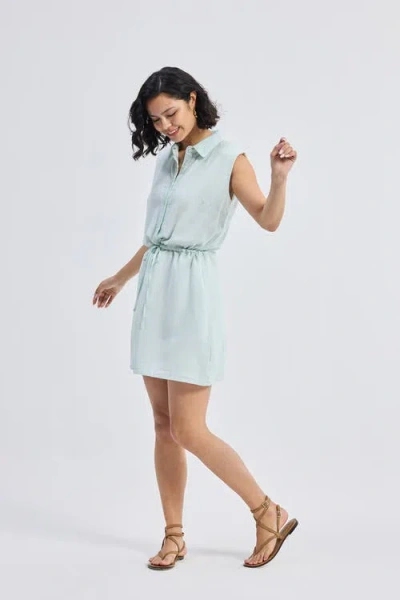 Reistor Drawstring Shirt Dress In Stripes In Parallel Paths