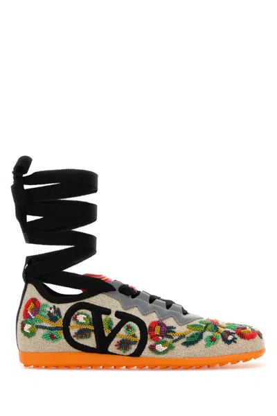 Valentino Garavani Woman Sneakers Off White Size 8 Textile Fibers In Multi