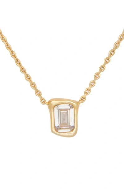 Kate Spade Interlock Pendant In Clear/gold