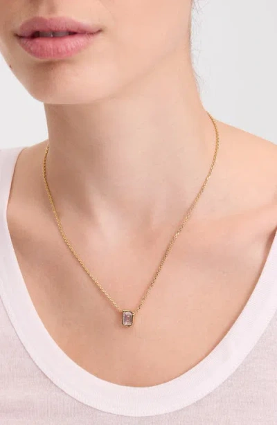 Kate Spade Interlock Pendant In Clear/gold