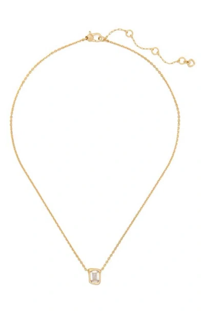 Kate Spade Interlock Pendant In Clear/gold