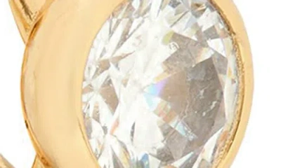 Kate Spade New York Keep Sparkling Huggie Hoop Earrings In Clear/gold.