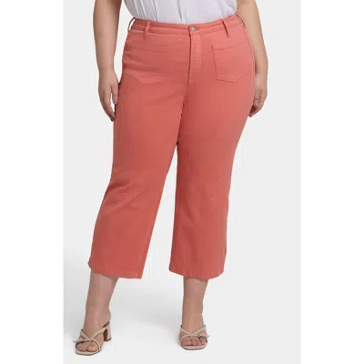 Nydj Coco Relaxed Wide Leg Crop Jeans In Coral Haze In Red