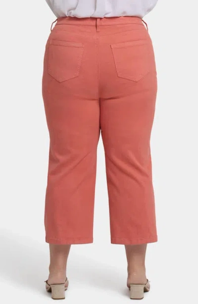 Nydj Coco Relaxed Wide Leg Crop Jeans In Coral Haze In Red
