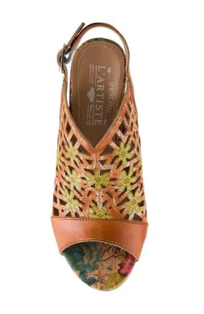 L'artiste By Spring Step Eclipsing Slingback Sandal In Orange Multi