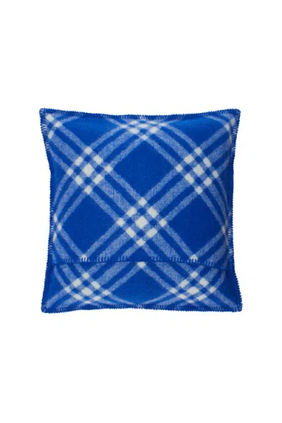 Burberry Check Wool Cushion In Knight