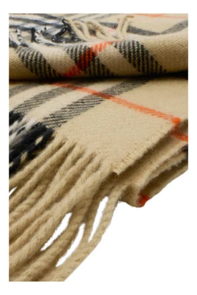 Burberry Check Wool Cashmere Blanket In Sand