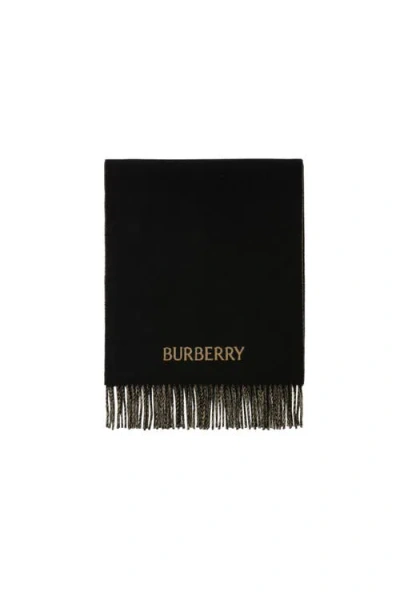 Burberry Ekd Cashmere Reversible Scarf In Camel/black