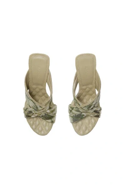 Burberry Check Mesh Cabana Maille Mules In Skylark