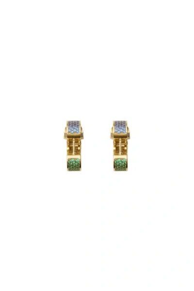 Burberry Souvenir Hoop Earrings In Gold/multicolour