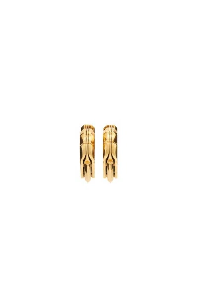 Burberry Shield Pattern Earrings In Gold