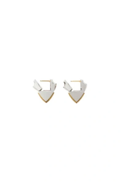 Burberry Shield Pattern Earrings In Silver