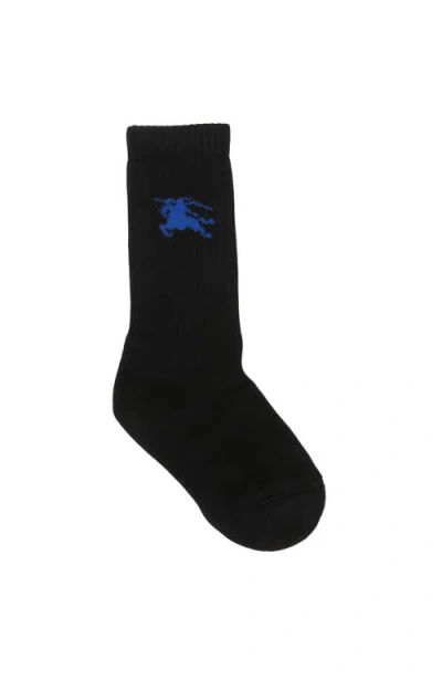 Burberry Equestrian Knight Crew Socks In Black