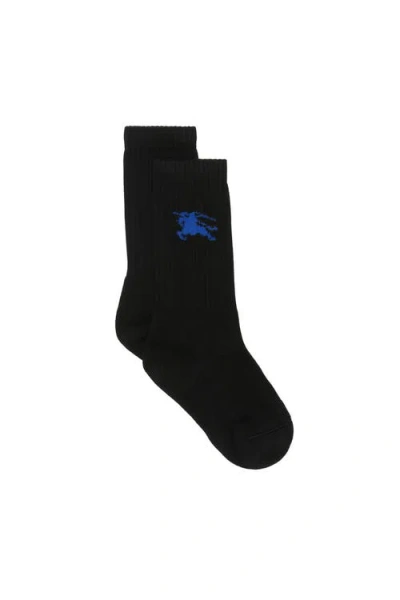 Burberry Equestrian Knight Crew Socks In Black