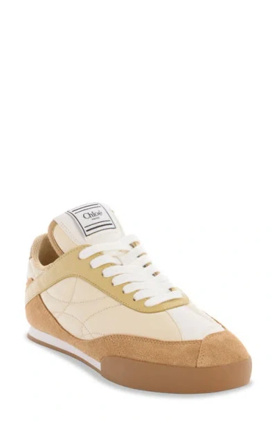 Chloé Kick Suede And Leather Sneakers In Brown