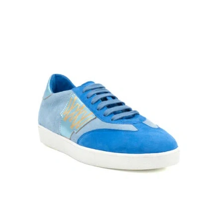 Valentina Rangoni Valetta  Lace Up Sneaker In Jeans Malfe