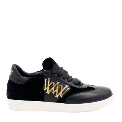 Valentina Rangoni Valetta  Lace Up Sneaker In Black Malfe