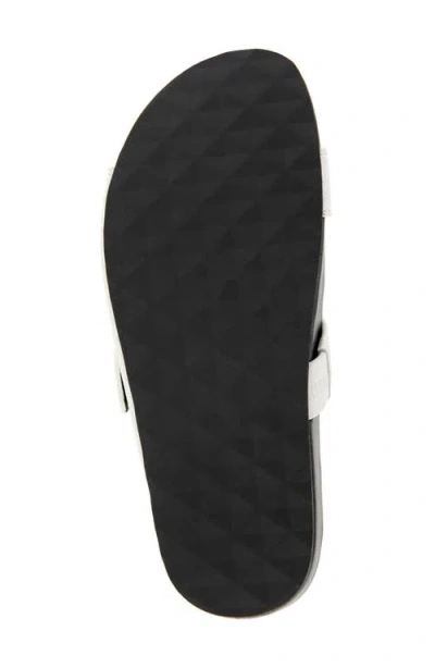 Aerosoles Lemon Flatform Slide Sandal In Bright White Pebbled Leather