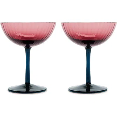 La Doublej Set Of 2 Champagne Glasses In Viola Purple