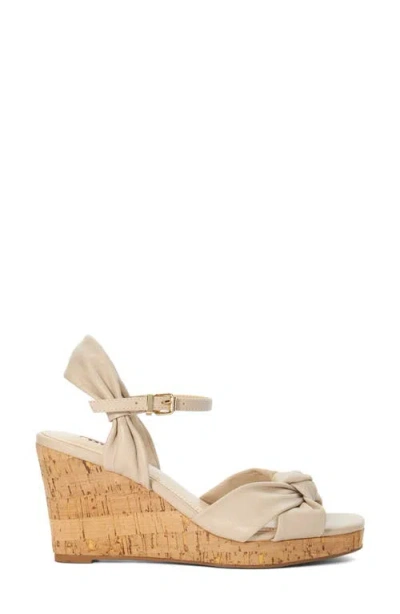 Dune London Kaino Ankle Strap Platform Wedge Sandal In Ecru