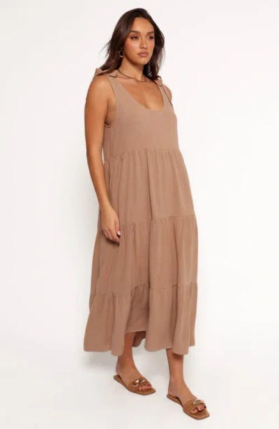 Petal And Pup Petal & Pup Marcy Linen Midi Dress In Neutral