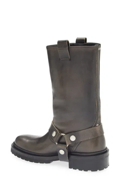 Golden Goose Kurt Boots In Black Leather With Buckle In Black