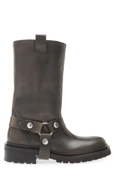 Golden Goose Kurt Boots In Black Leather With Buckle In Black