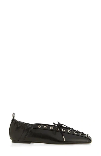 Ganni Lace Up Ballerina | In Black