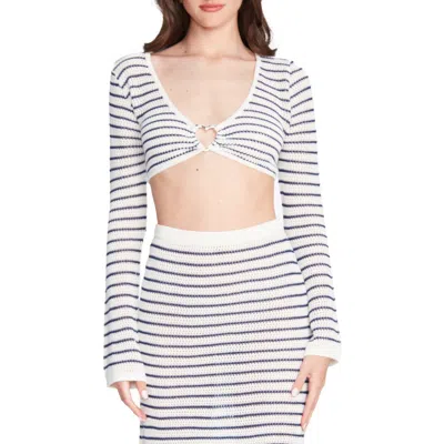 Capittana Olga Stripe Crop Cover-up Swim Top In Multi/stripes