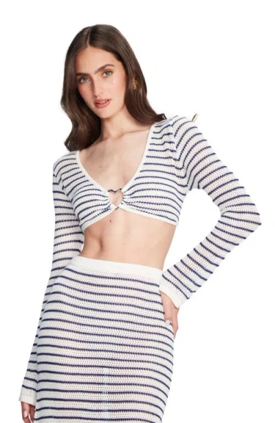 Capittana Olga Stripe Crop Cover-up Swim Top In Multi/stripes