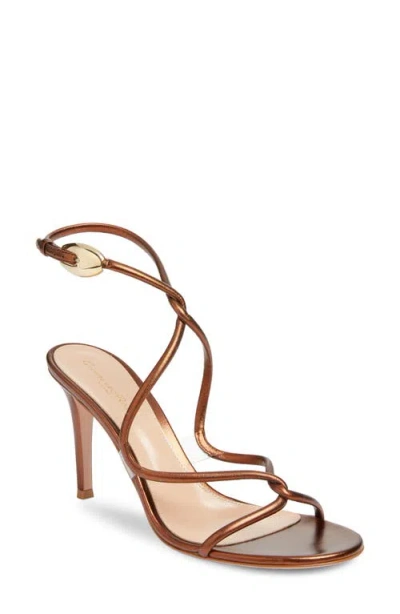 Gianvito Rossi Black Mamba Heeled Sandals 85 In Brown