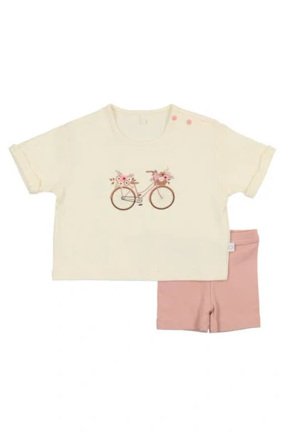 Pouf Bicycle Set In White/pink