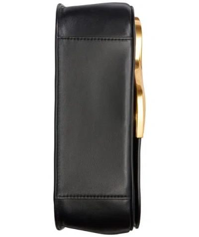 Donna Karan Malverne Leather & Suede Crossbody With Chain Strap In Black/gold