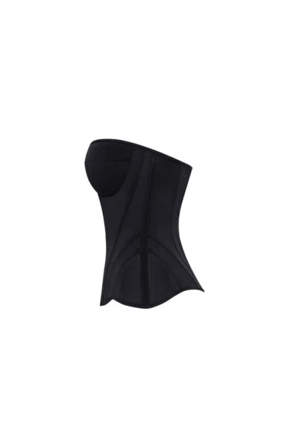 Milla Smart Heart-shaped Low-waist Black Fitted Corset