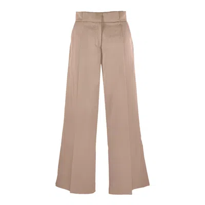 Point Of View Label Women's Neutrals Purpose Wide Leg Flared Pants - Beige In Beige