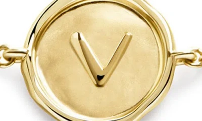 Monica Vinader Initial Stamp Charm Bracelet In 14kt Solid Gold V