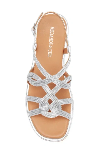 Regarde Le Ciel Elma Ankle Strap Sandal In Silver