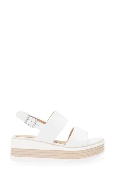 Regarde Le Ciel Sheyla Slingback Platform Wedge Sandal In Garment White