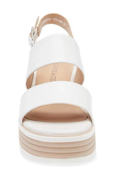 Regarde Le Ciel Sheyla Slingback Platform Wedge Sandal In Garment White