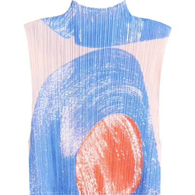 Issey Miyake Pleats Please  Backlight Pleated Top In Red