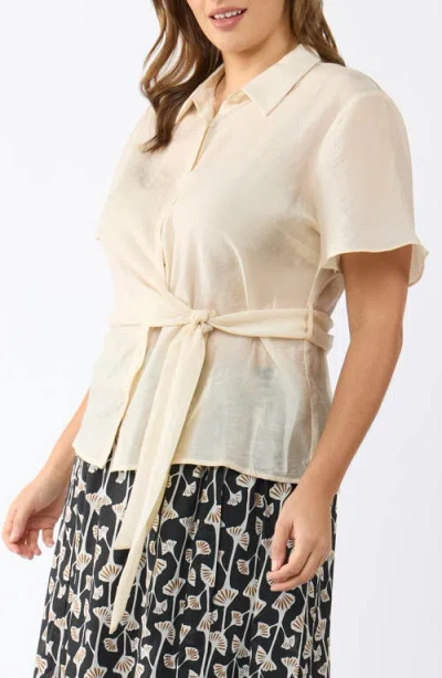 Estelle Sandstrom Tie Front Button-up Shirt In Ivory