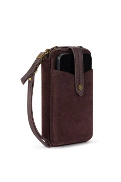 The Sak Silverlake N/s Smartphone Crossbody In Mahogany Suede