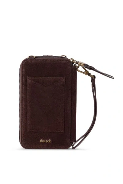 The Sak Silverlake N/s Smartphone Crossbody In Mahogany Suede